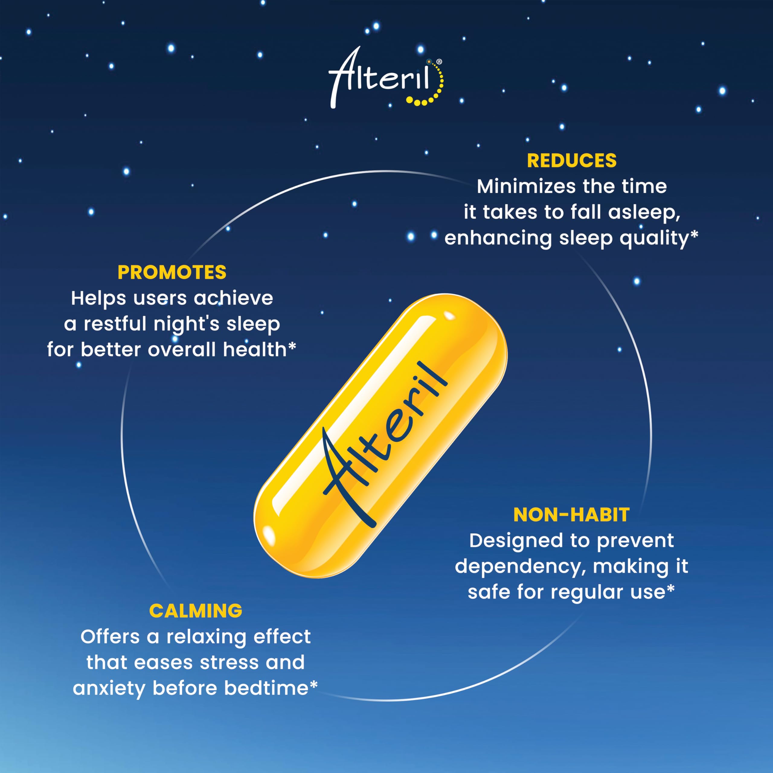 Alteril 60 count soft gel sleep aid container label