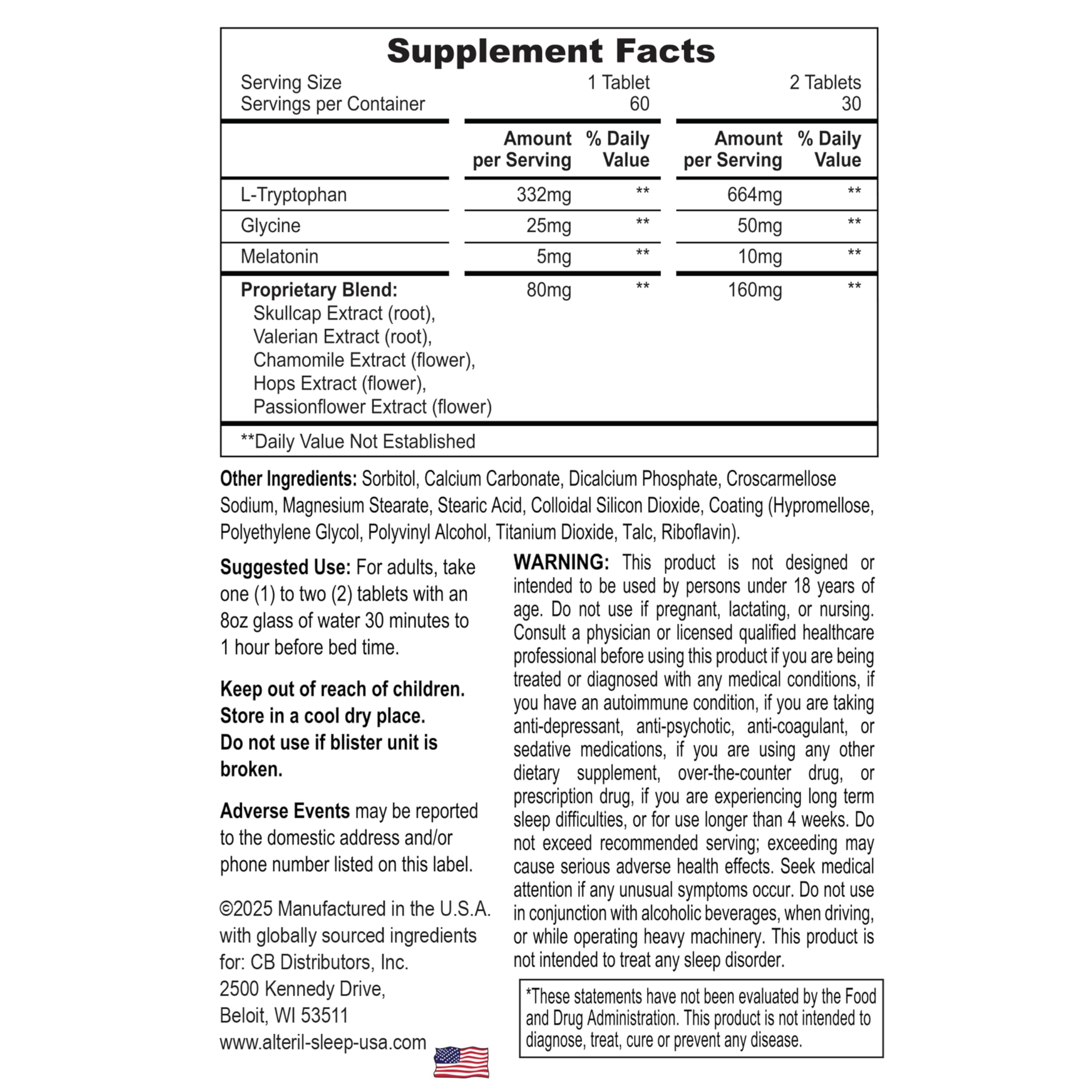 Alteril Sleep Aid tablets in bottle