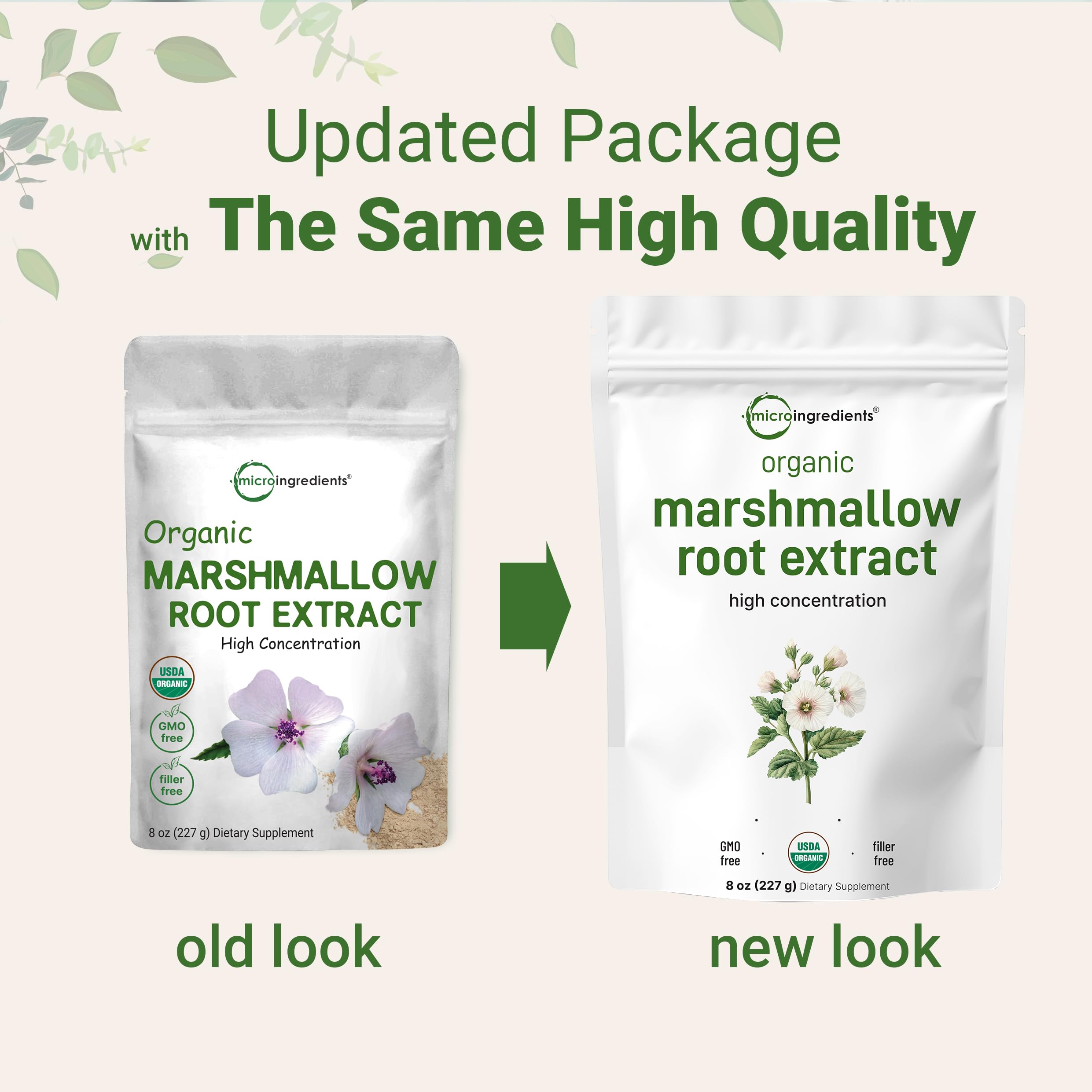 Filler-free vegan marshmallow root powder