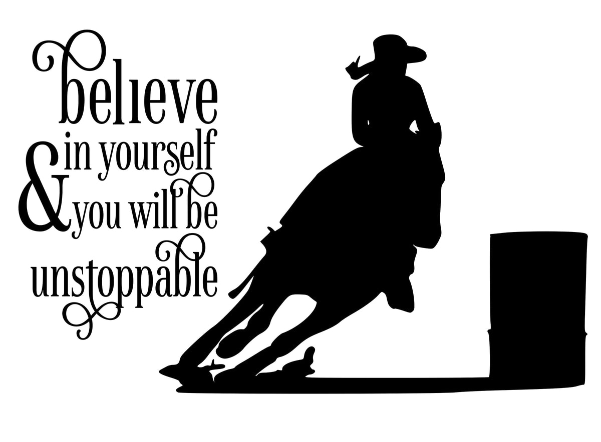 aluckyhorseshoe horse decal 23x36 inch size