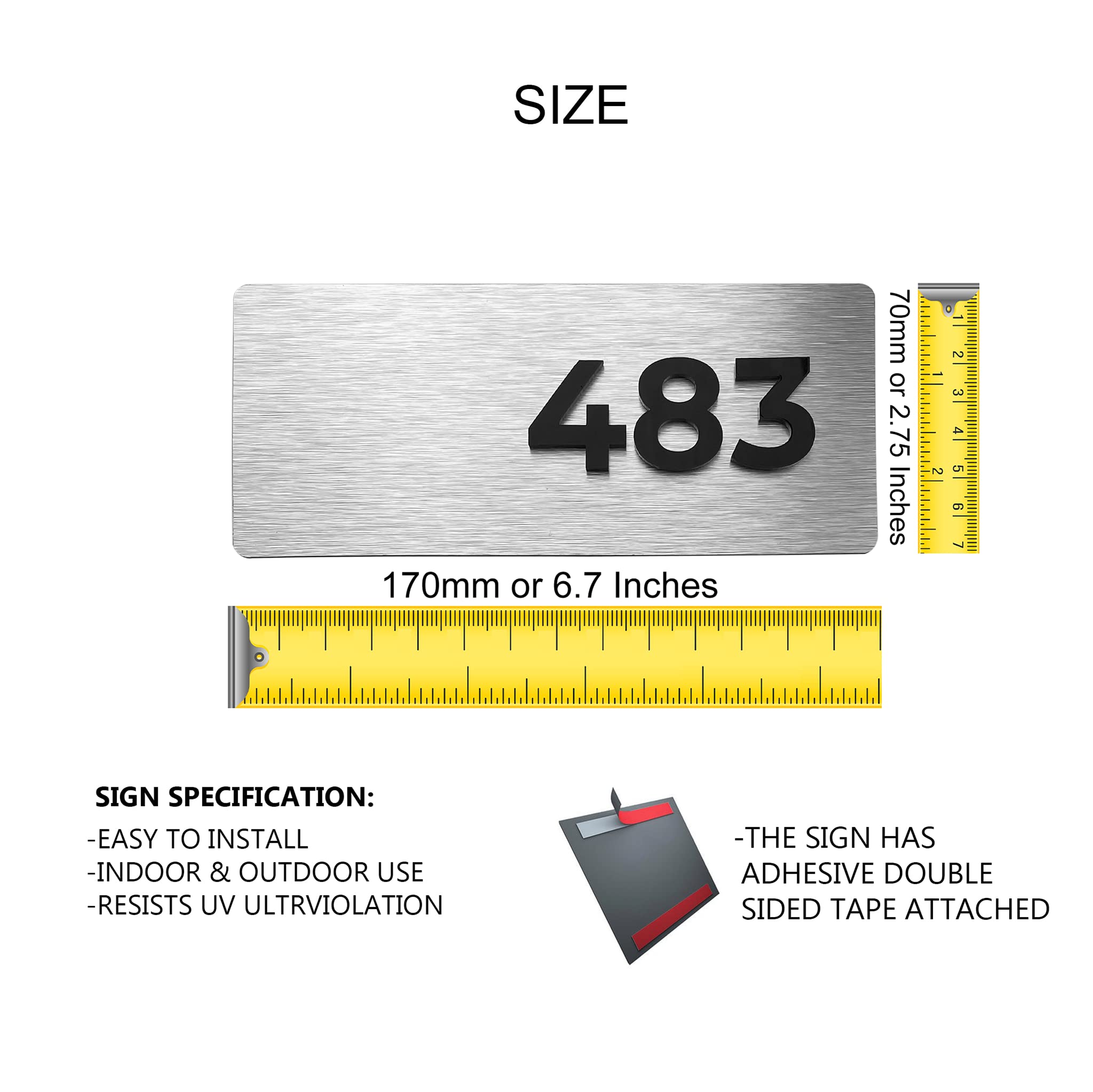 Office number placard for doors and suites