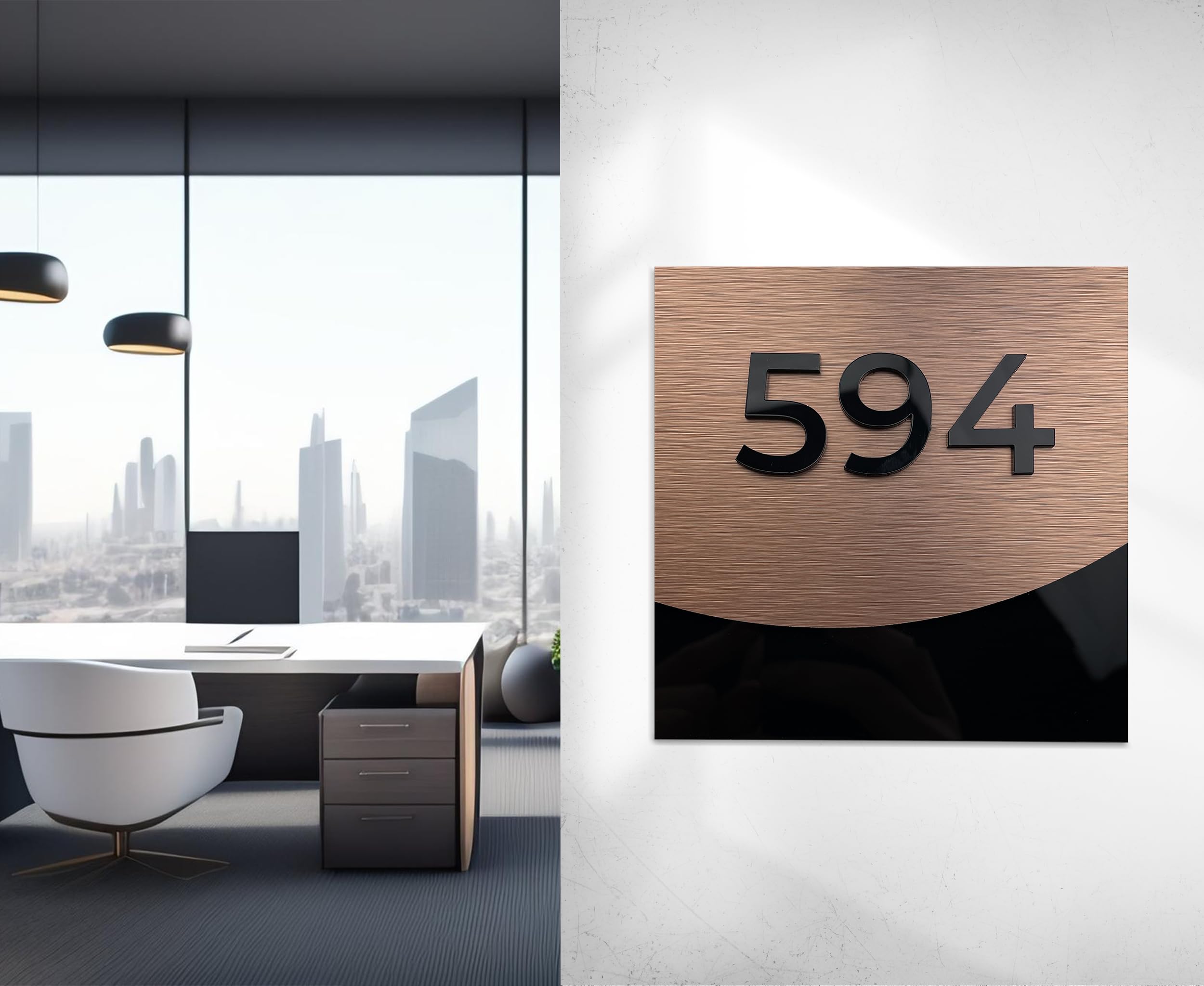 office door number signage with adhesive mounting