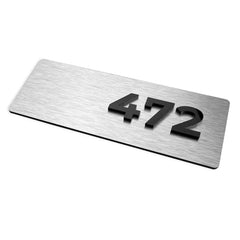 ALÚMADESIGNCO room number sign aluminum composite black acrylic finish