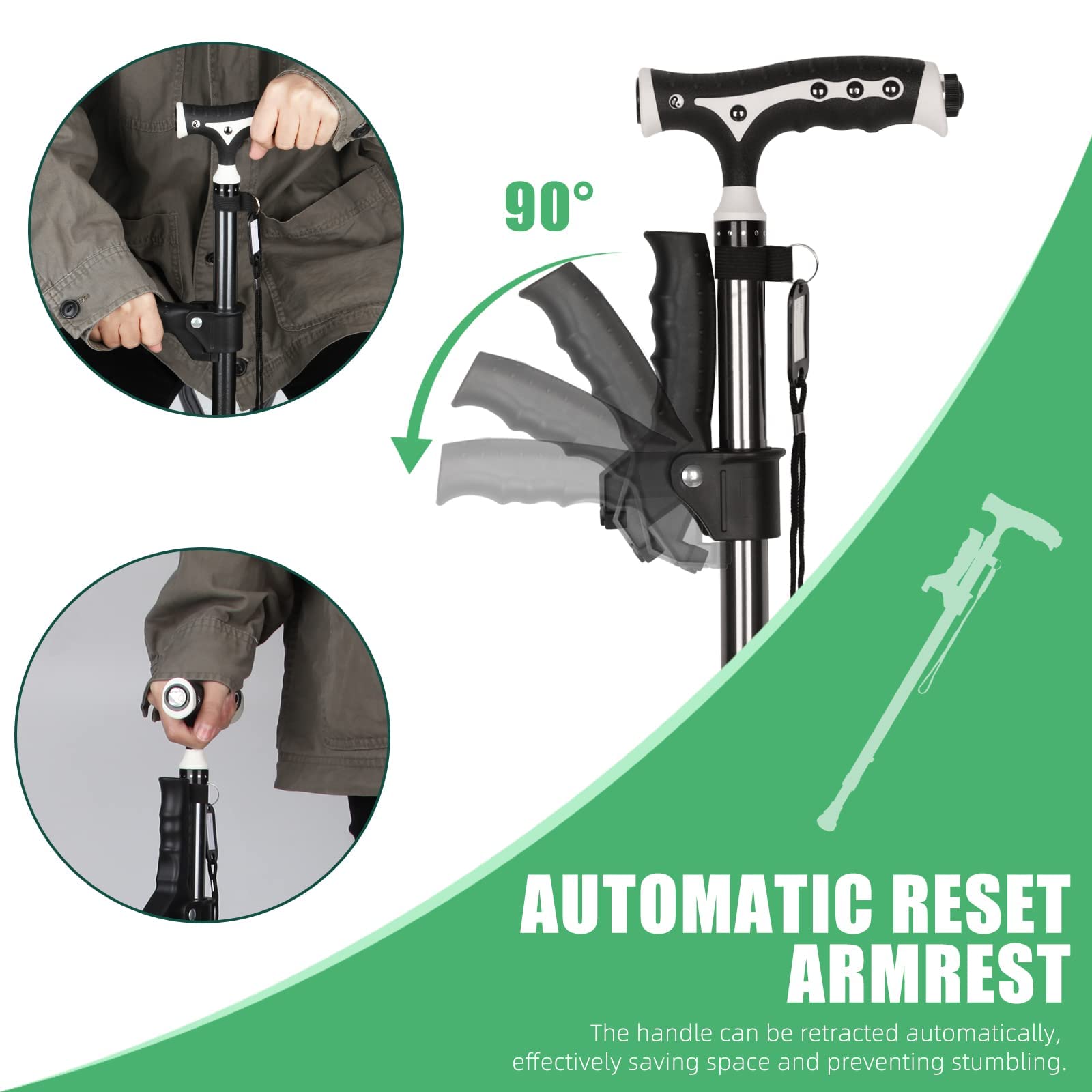 Aluminum alloy walking cane close up material