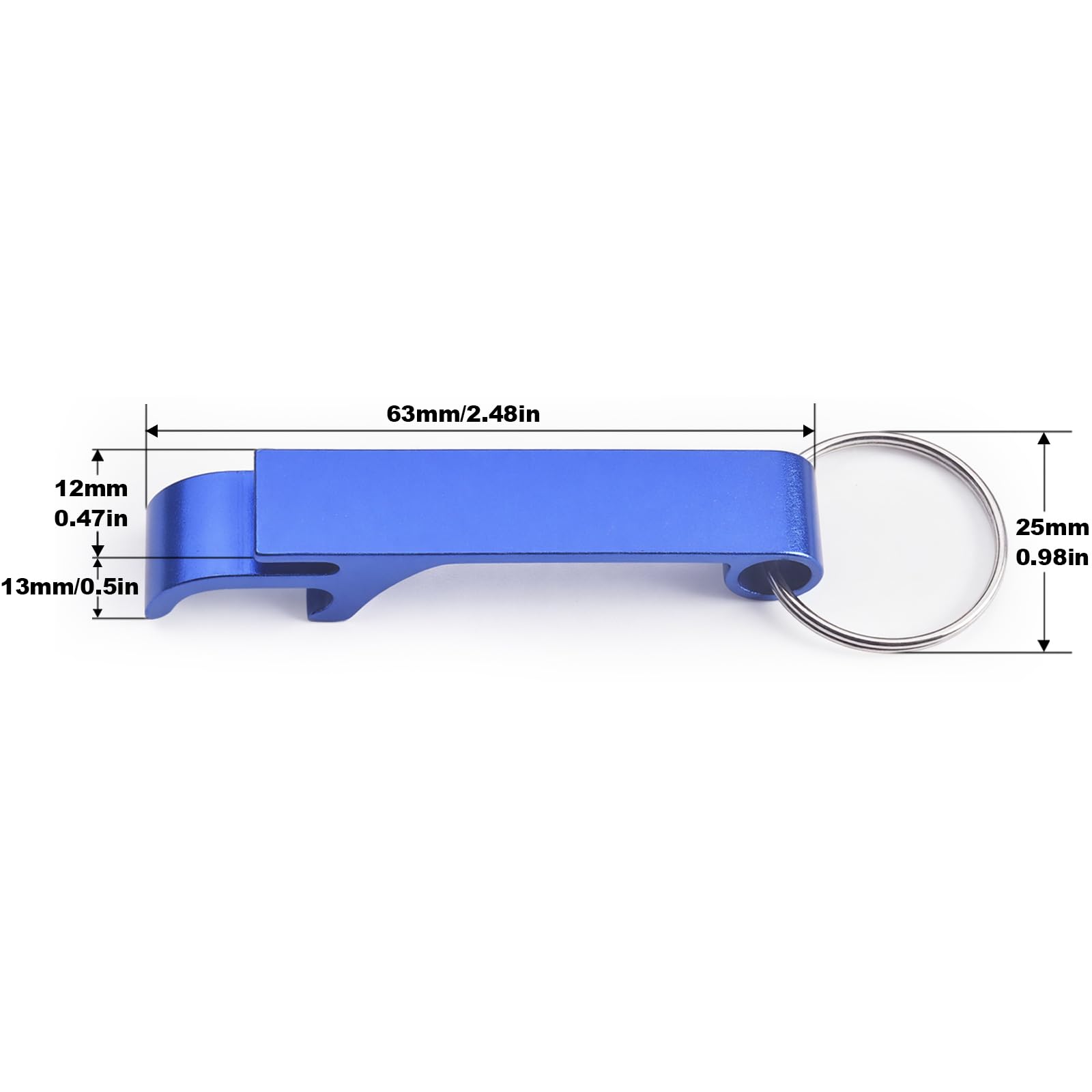 Aluminum beer bottle opener with integrated keychain