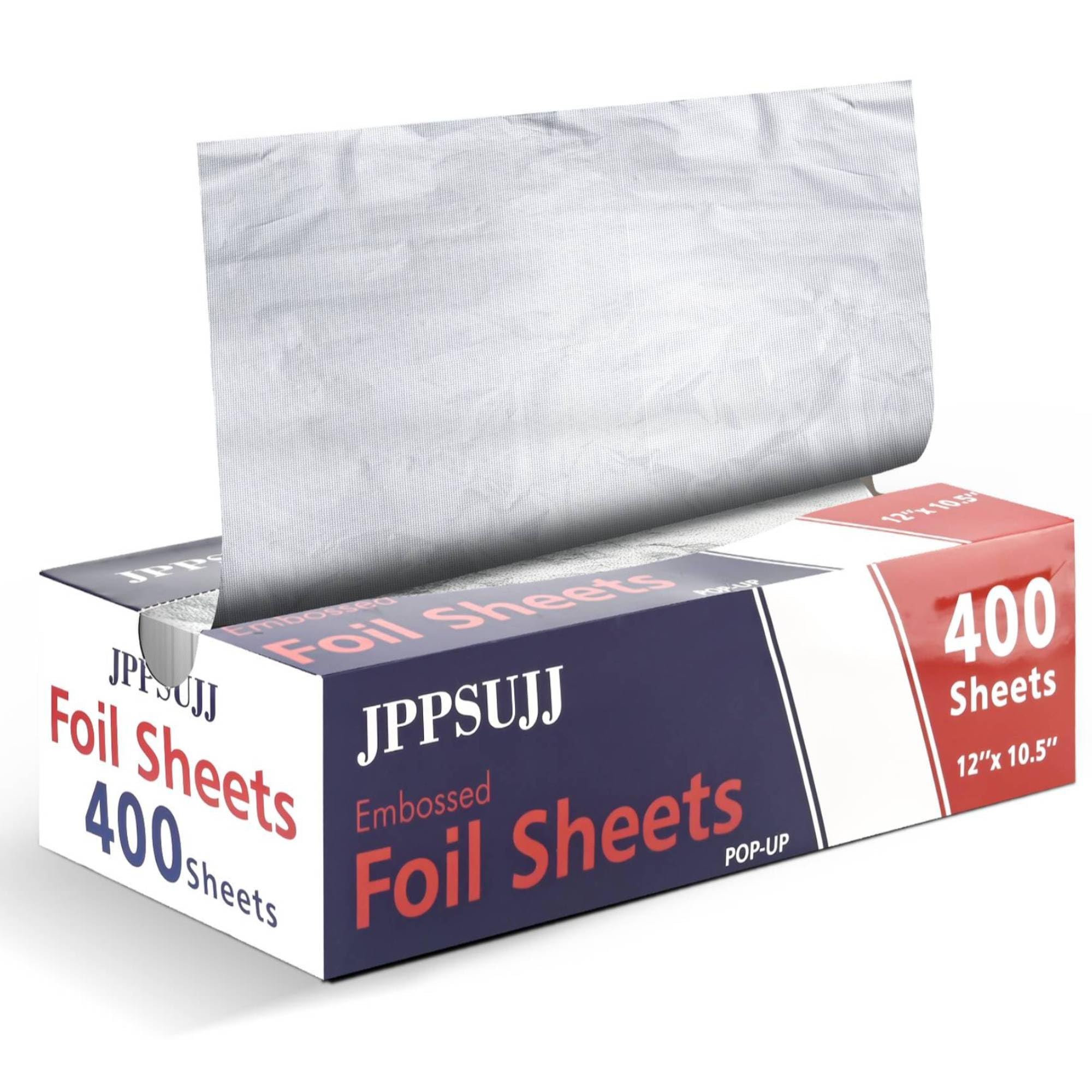 400 count aluminum foil sheets 12x10.6 inches embossed