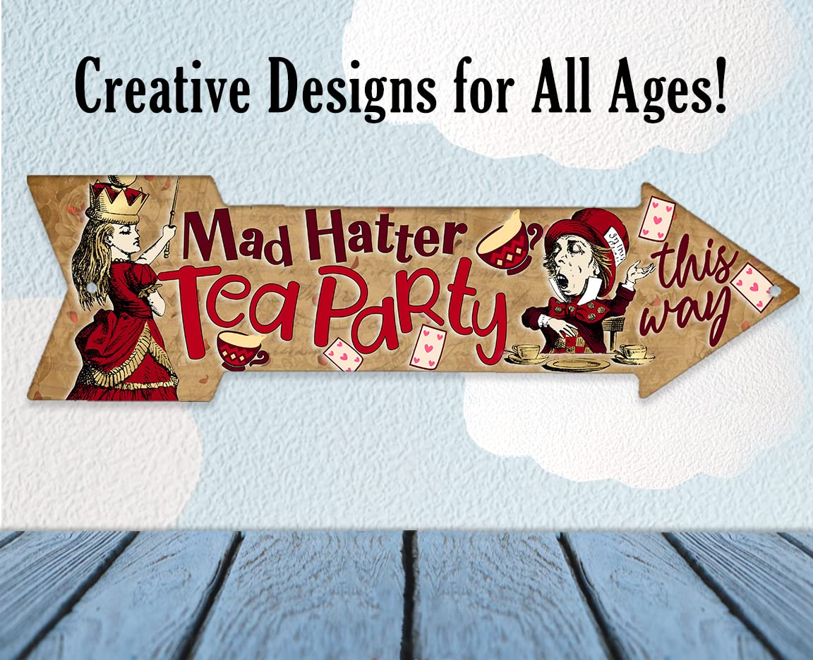 Epoxy ink on aluminum sign for Alice in Wonderland