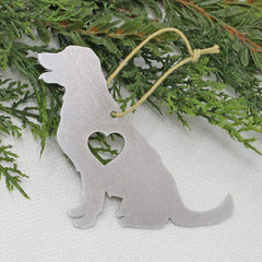 US made aluminum dog ornament 4x3.3 inches rust free