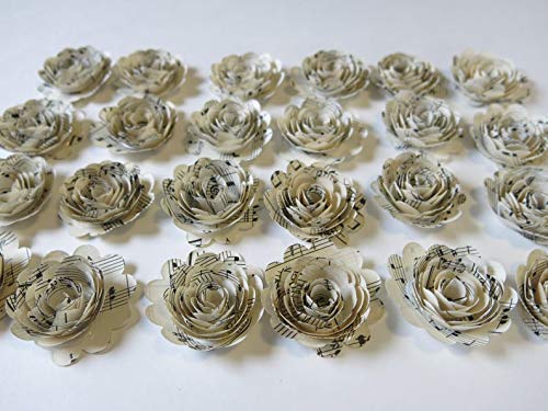 Handmade sheet music paper flower approximately 1.5 to 2 inches