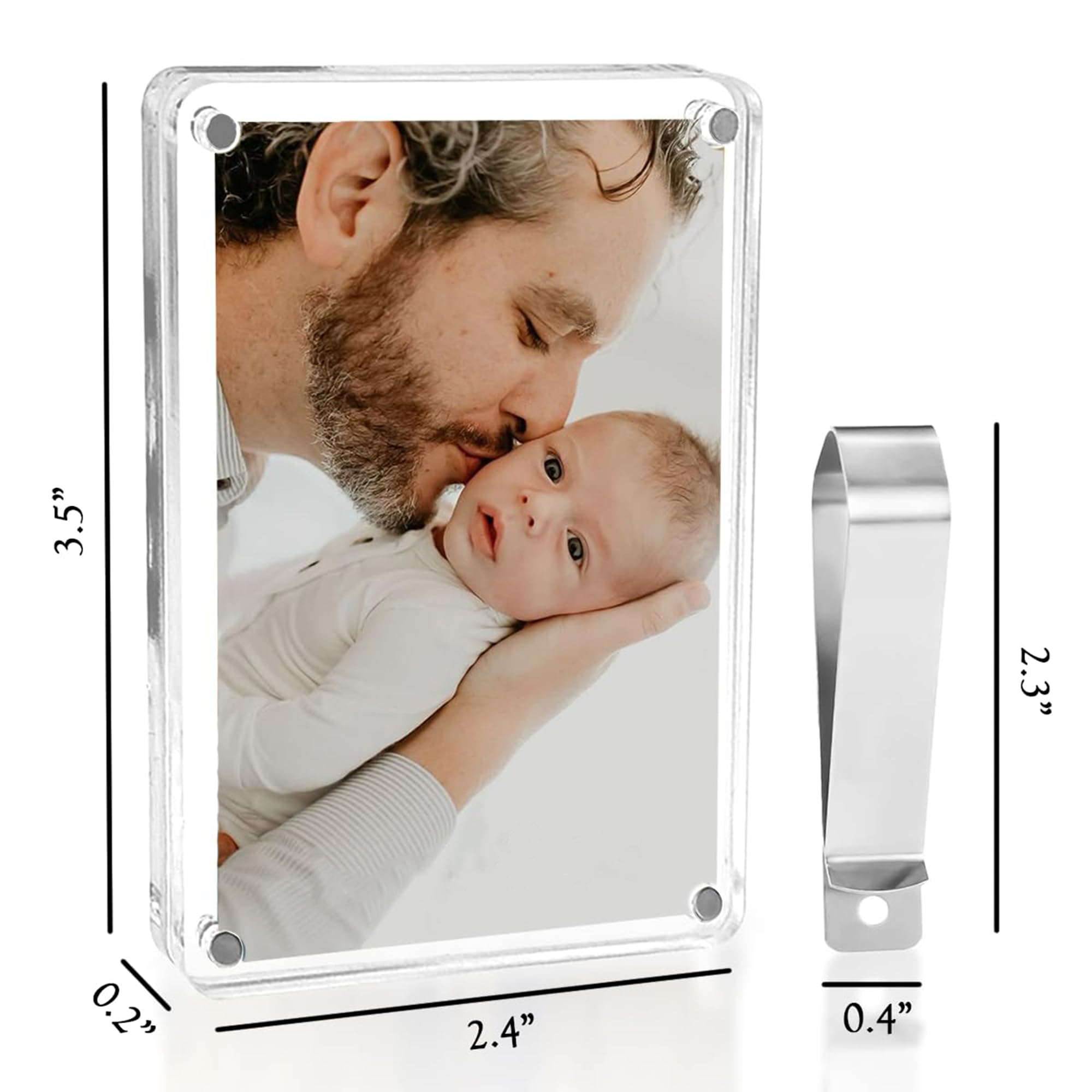 AMAQUANG car visor photo frame magnetic acrylic in use