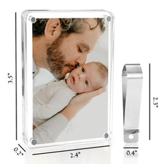 AMAQUANG car visor photo frame magnetic acrylic in use