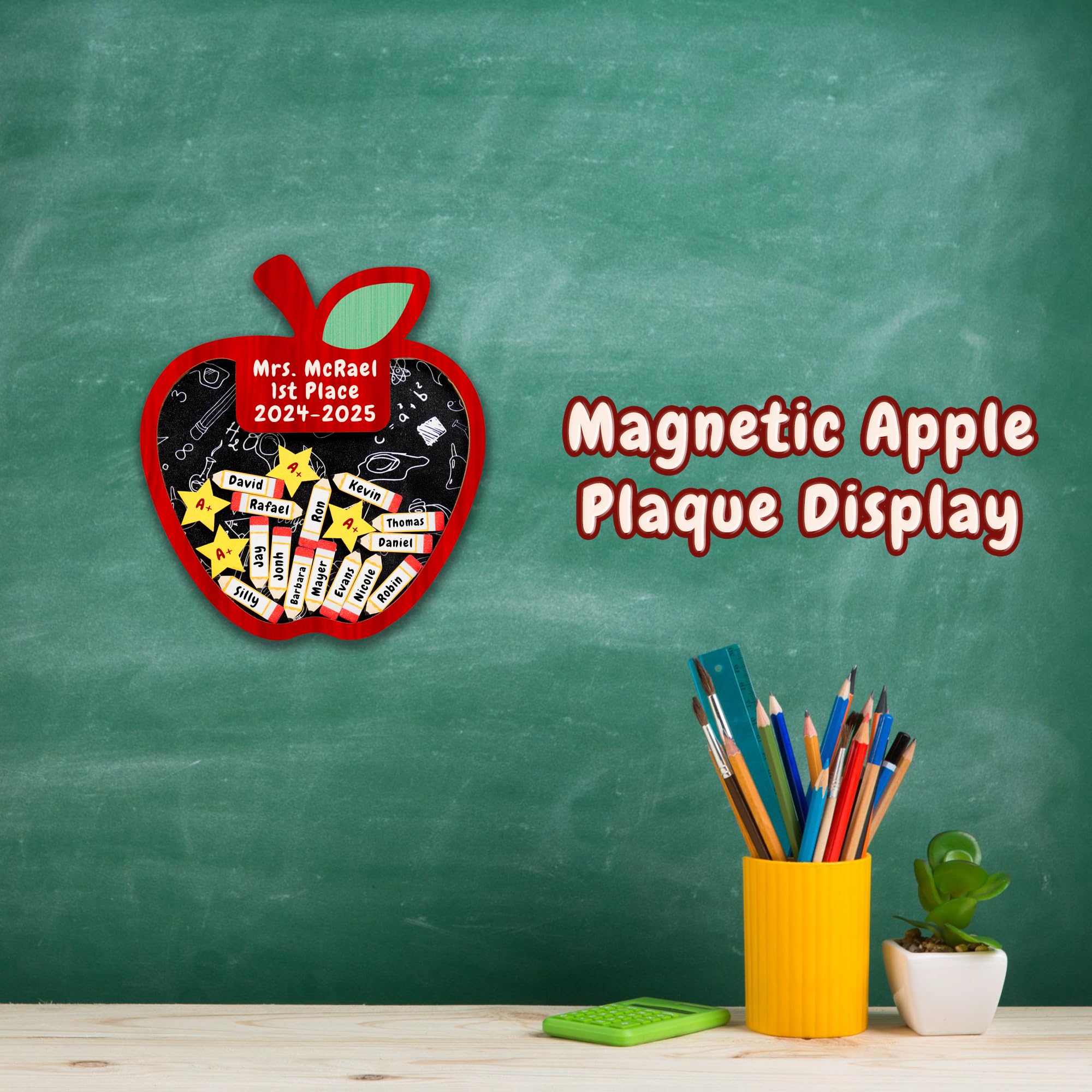 Gift-ready teacher apple magnet arrangement