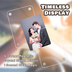 Sun visor photo holder displaying a family photo