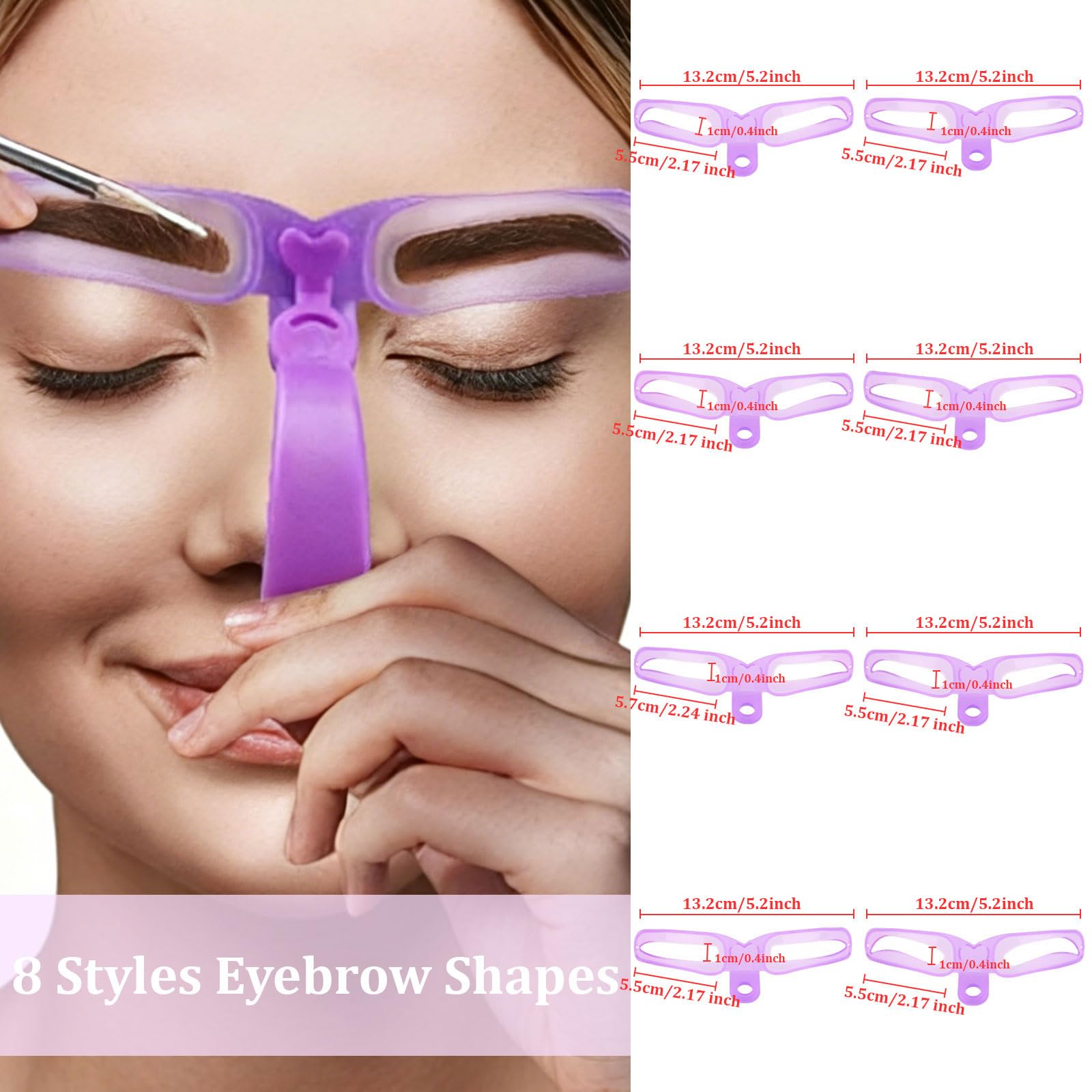 Washable BPA-free plastic brow templates for beginners