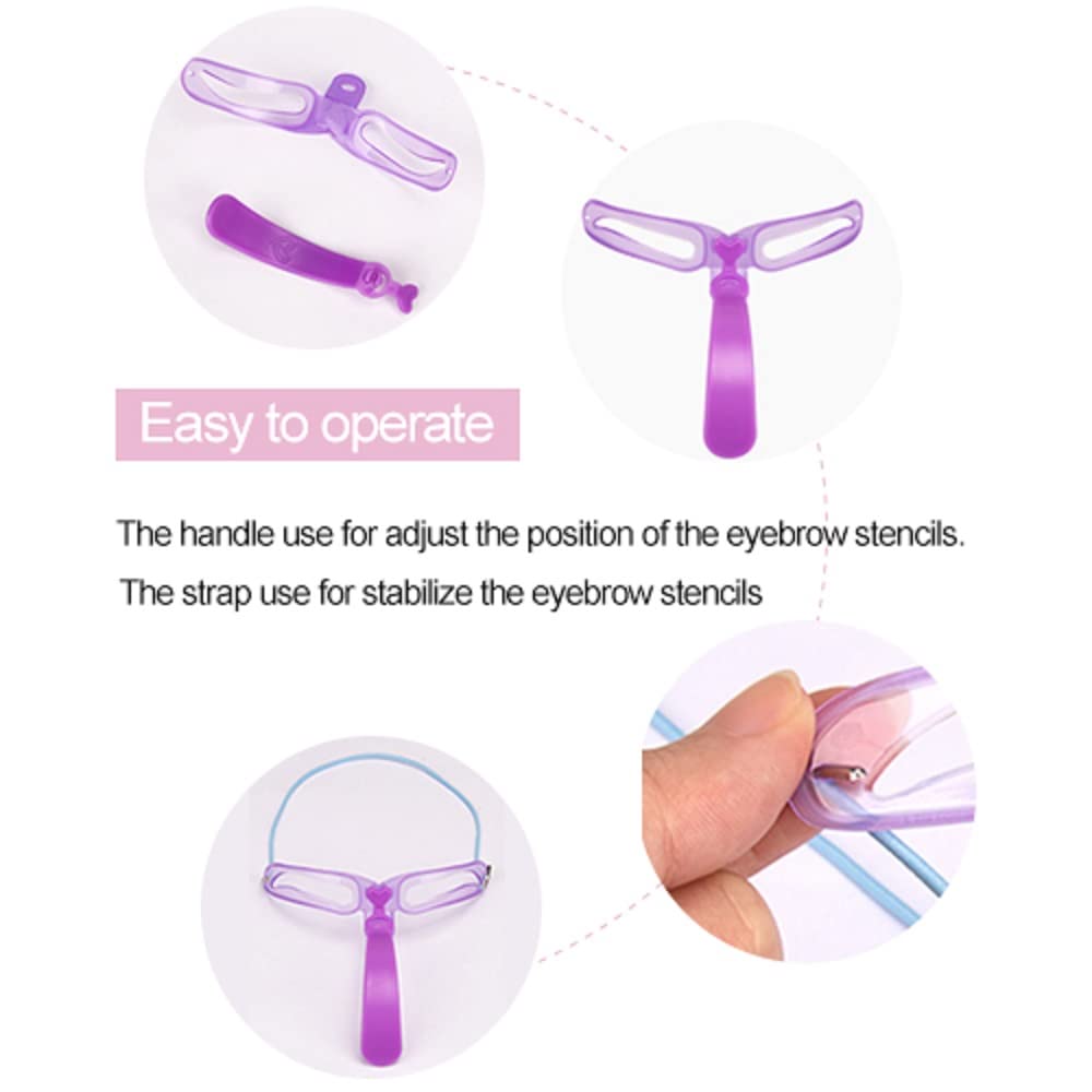 Stencils with strap and headband for precise brows