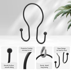 Double hook design for hanging curtain and liner