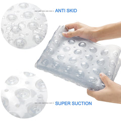 AmazerBath tub mat laid flat in smooth bathtub surface 27.6 x 15