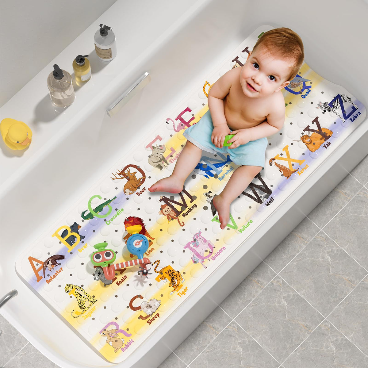 AmazerBath non slip baby bath mat textured surface