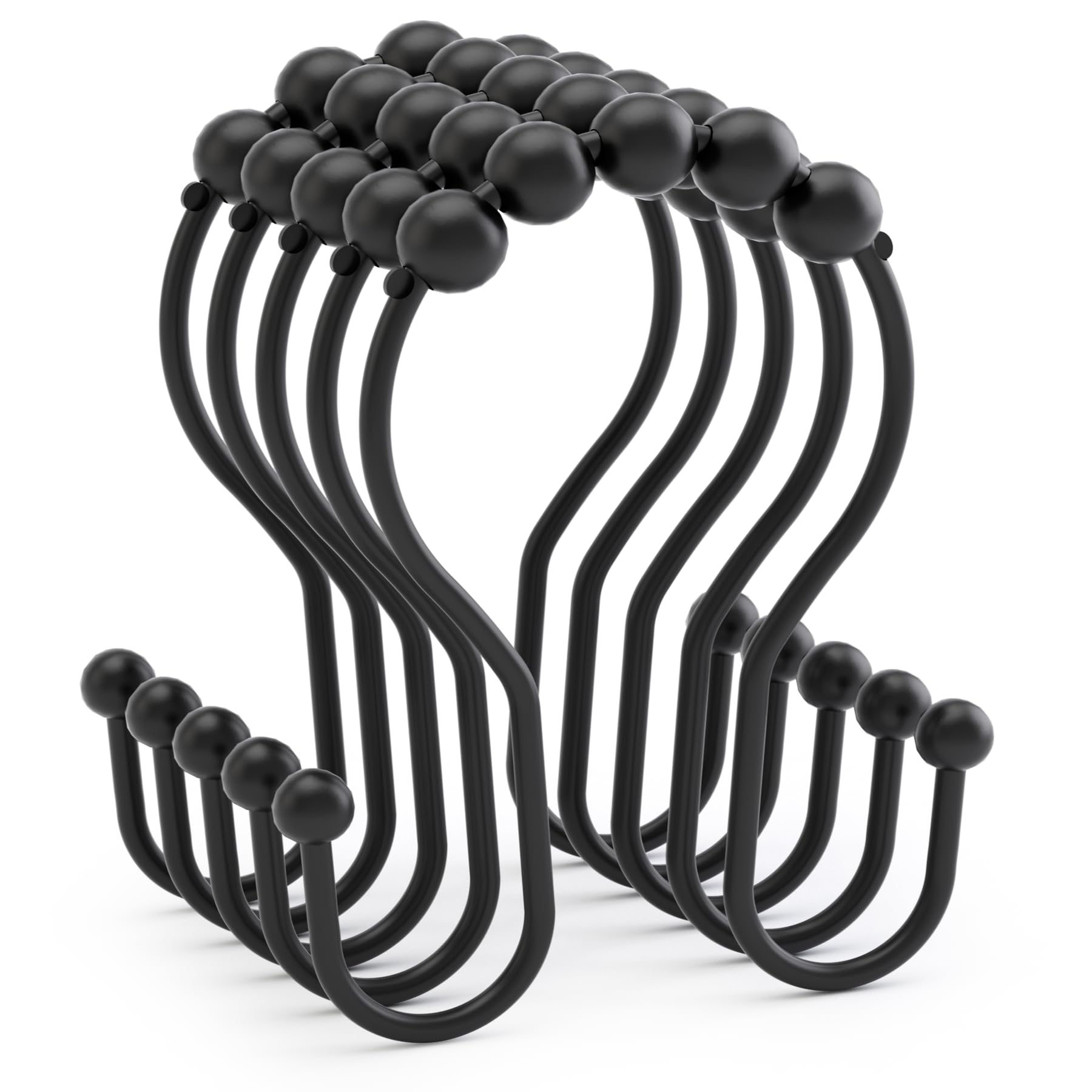 AmazerBath 12Pcs curtain hook pack ready to install