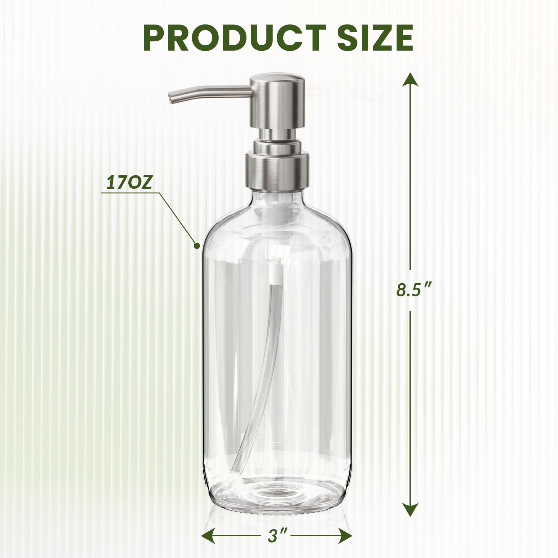Lead-free glass dispenser with durable pump