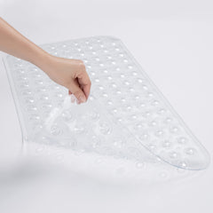 Mat features 149 suction cups securing grip on tub surface