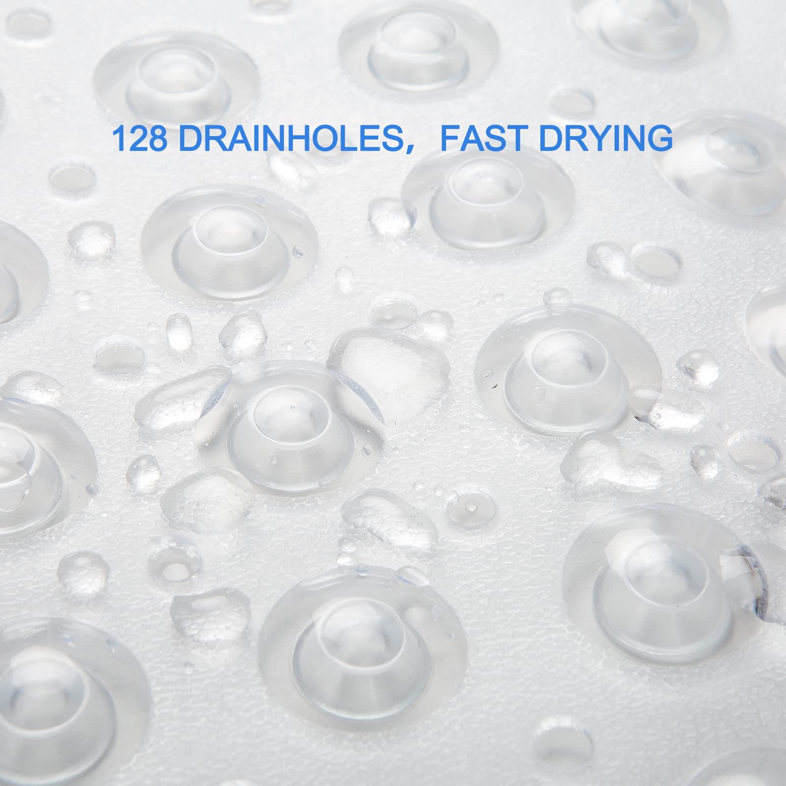 Bath tub mat with drainage holes promoting water drainage