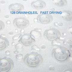 Bath tub mat with drainage holes promoting water drainage