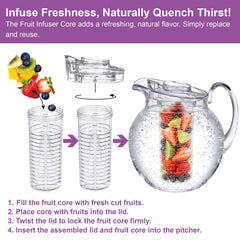 fridge-ready clear pitcher with fruit infusion tube by amazing abby