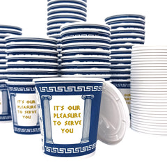 Amazing Goods 50 pack blue and white NYC coffee cups with lids