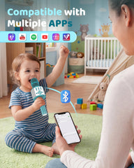 Bluetooth 5.0 karaoke microphone connection illustration