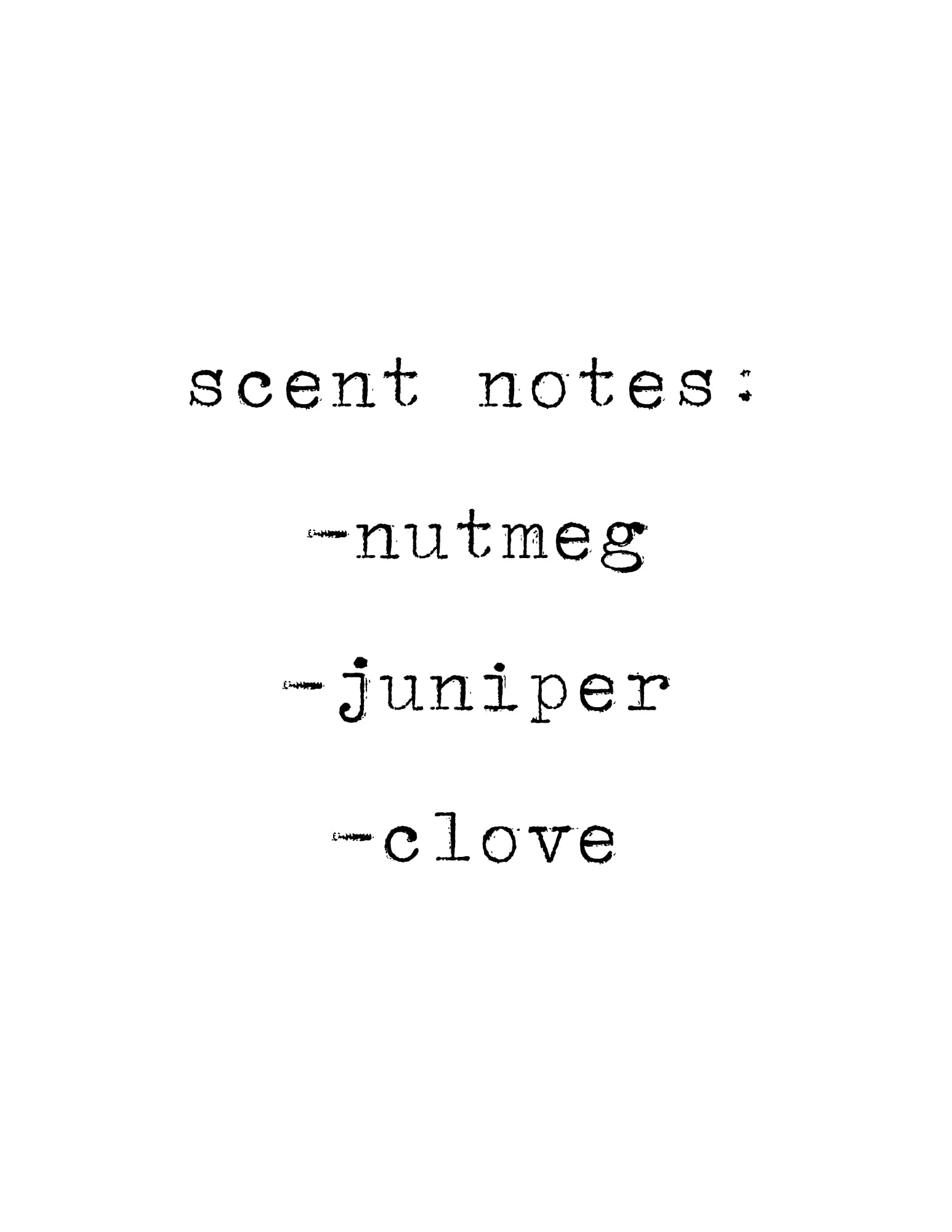 Non-toxic phthalate-free dye-free fragrance oils Nutmeg Juniper candle