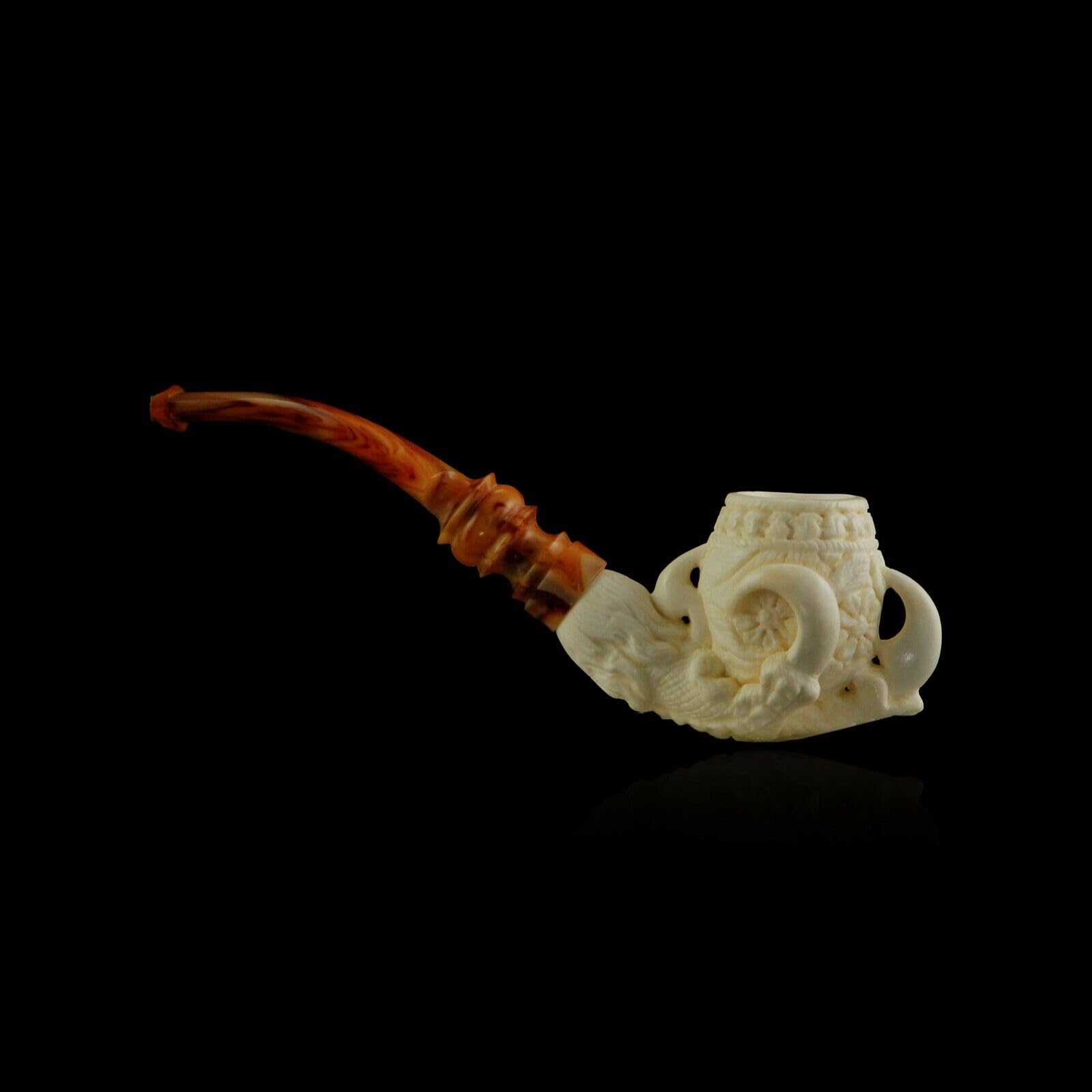 Elaborate carved eagle claw bowl with lattice details