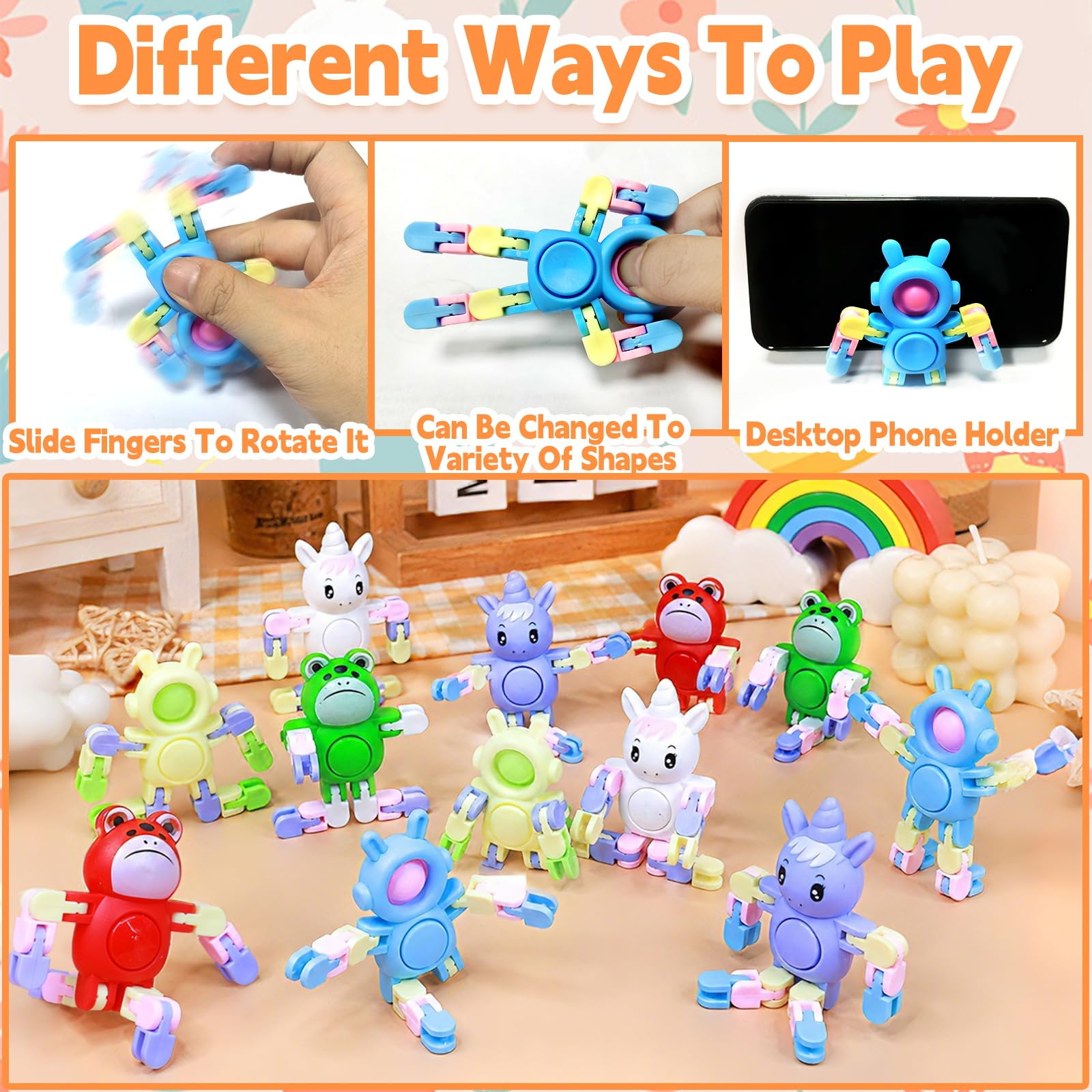 Deformable chain fidget spinners bunny frog unicorn AMENON