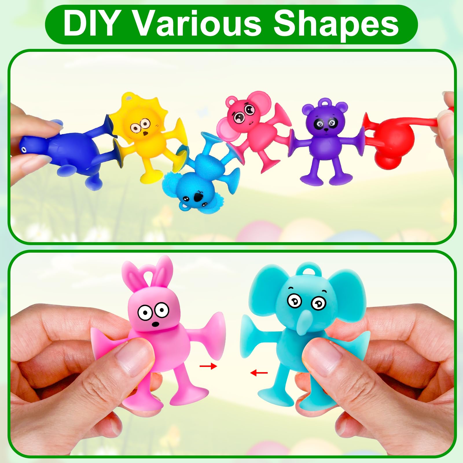 Suction cup toys that stick to bathtubs windows and tiles