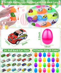 Colorful Easter eggs in six colors green orange yellow blue pink purple