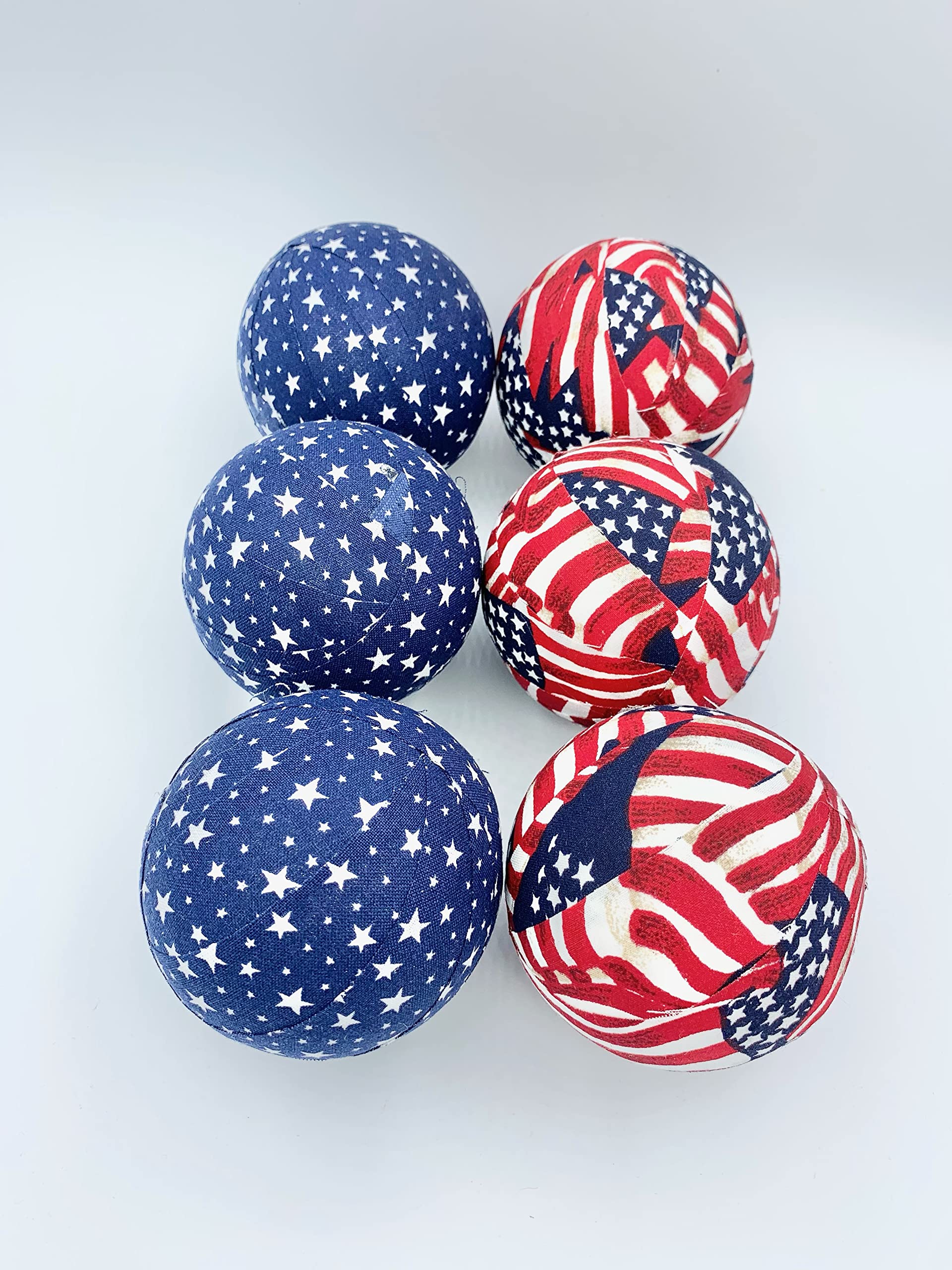 Blue stars pattern fabric ball decor item