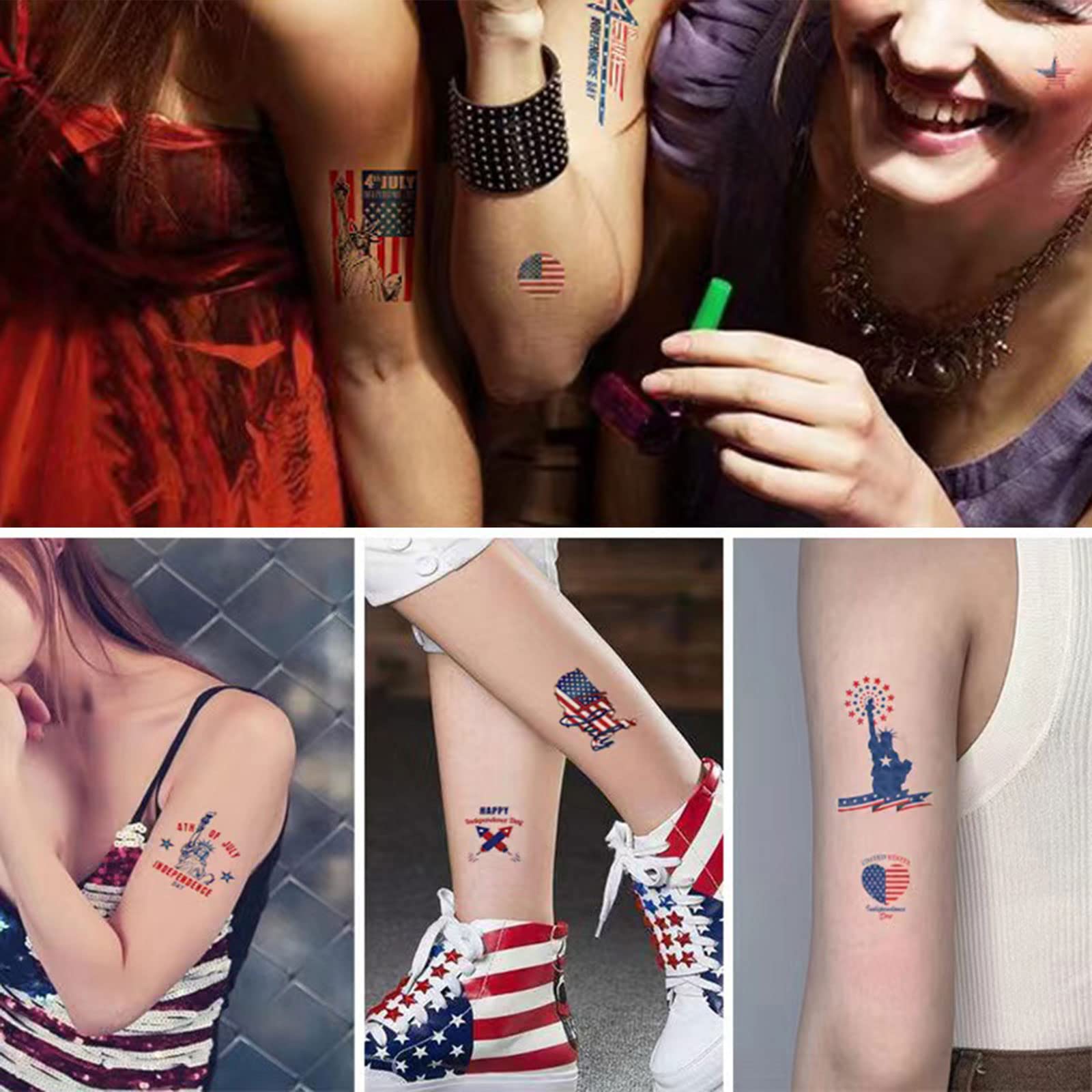 American flag tattoo stickers for skin application