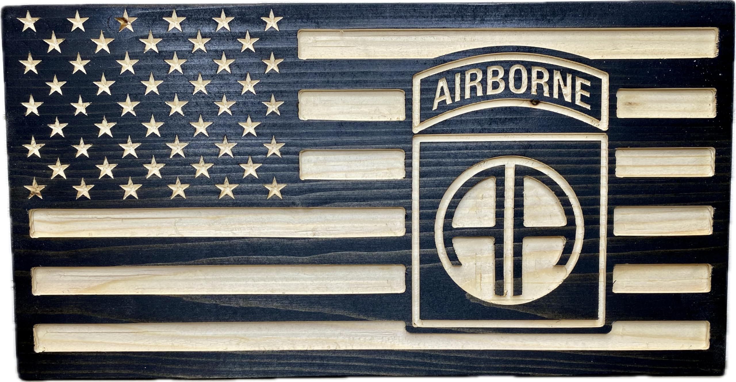 American Flag Wall Art carved from pine wood