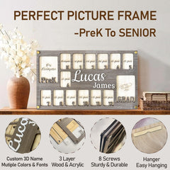 American-Made Custom Collage Graduation Frame material close up