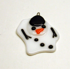 American-made snowman ornament by woman owned small business 3x2.25 inches