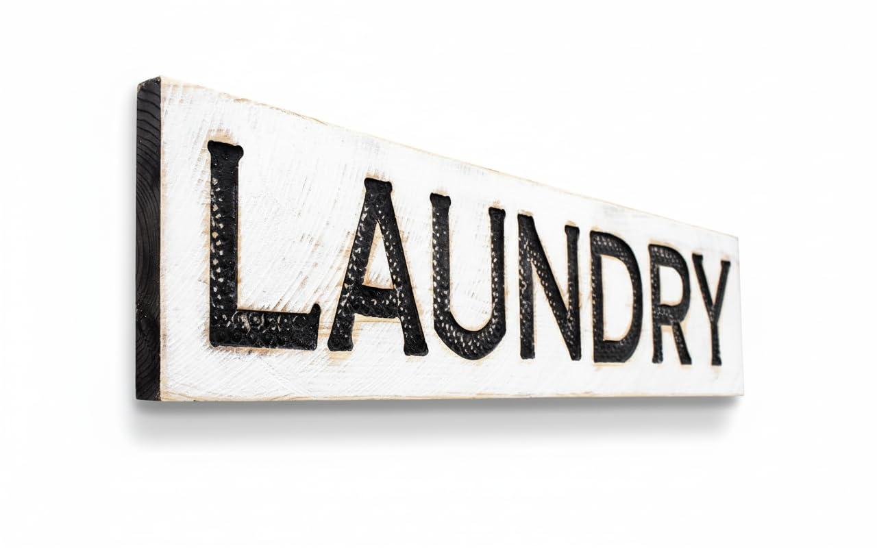 Americana Signs LAUNDRY sign carved from solid lumber 40x8