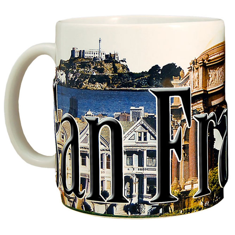 Americaware San Francisco 18oz Color Relief coffee mug side view