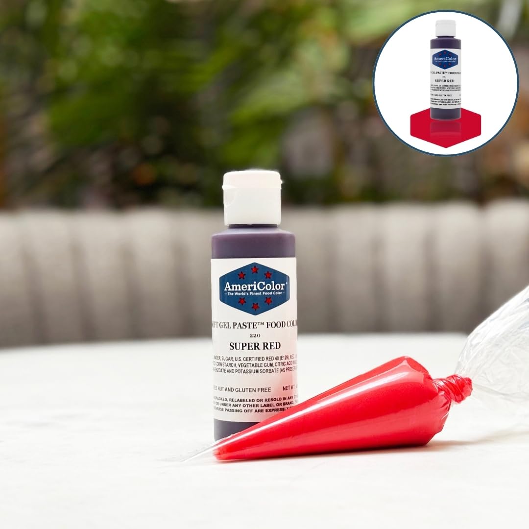 AmeriColor 4.5-Ounce Soft Gel Paste color Super Red label