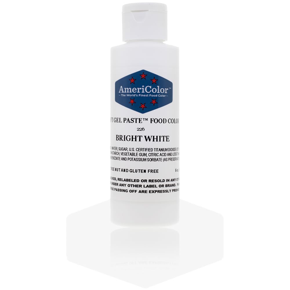 AmeriColor Soft Gel Paste Food Color Bright White 6-Ounce bottle