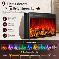Amerlife 65-inch TV compatibility display on fireplace stand