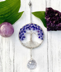 Handmade amethyst crystal sun catcher in a gift box
