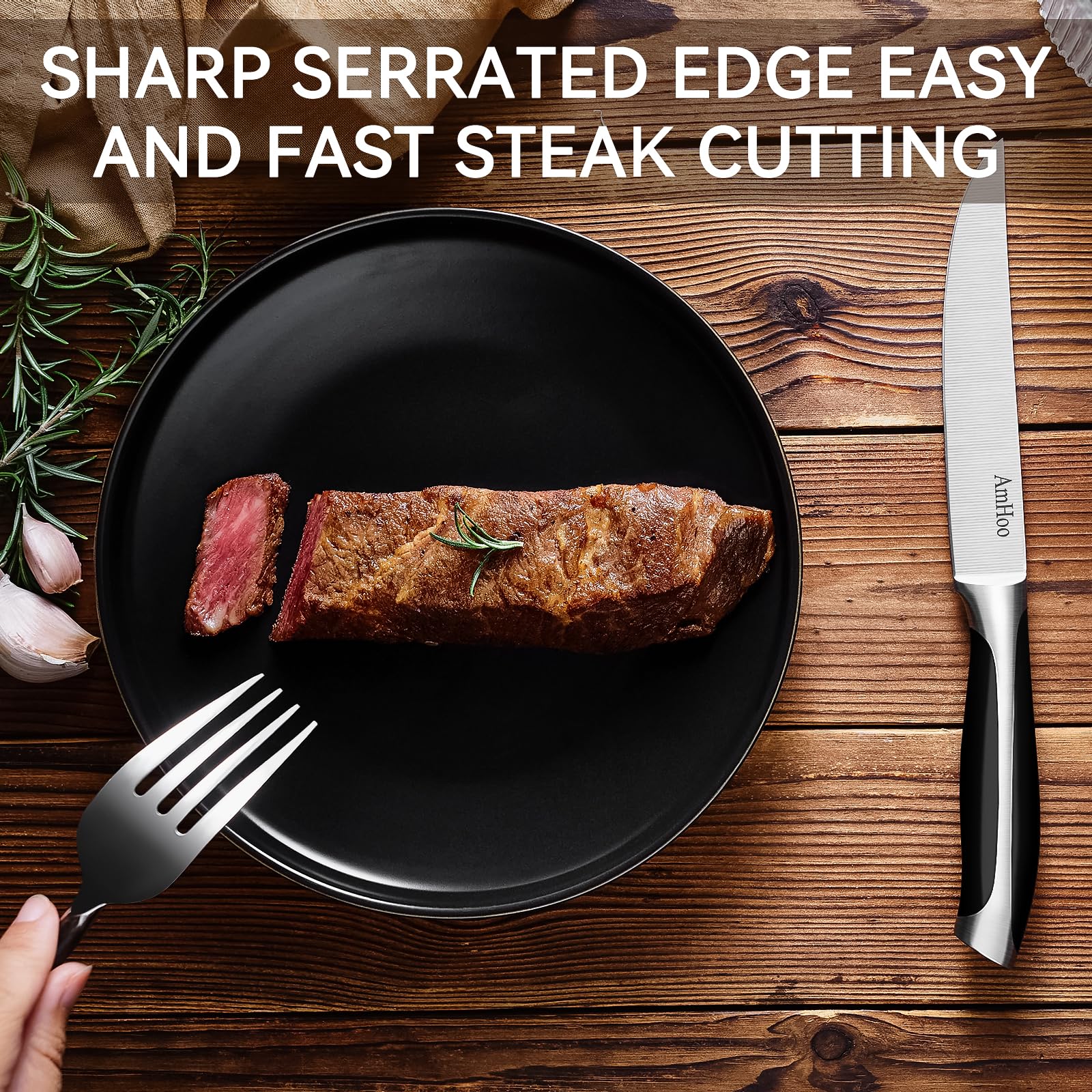 ABS handle with stainless steel core AmHoo knife set