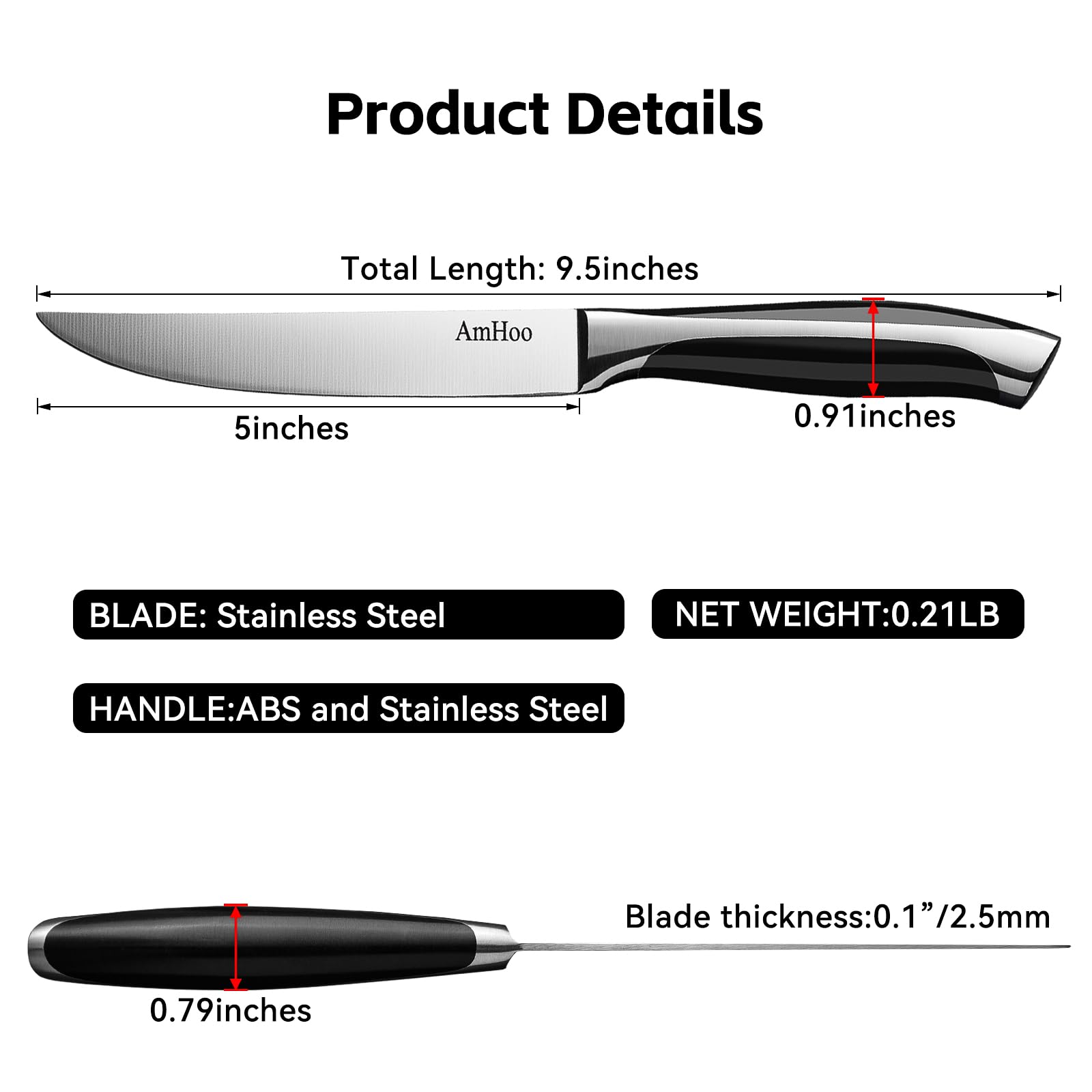 AmHoo serrated blade option for steak knives
