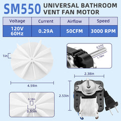 SM550 bathroom fan motor replacement by AMI PARTS