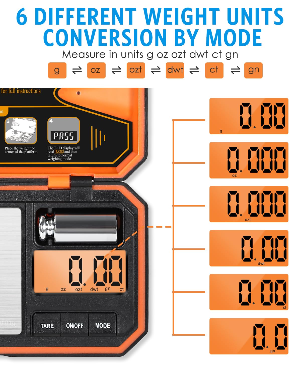 50g calibration weight included with scale